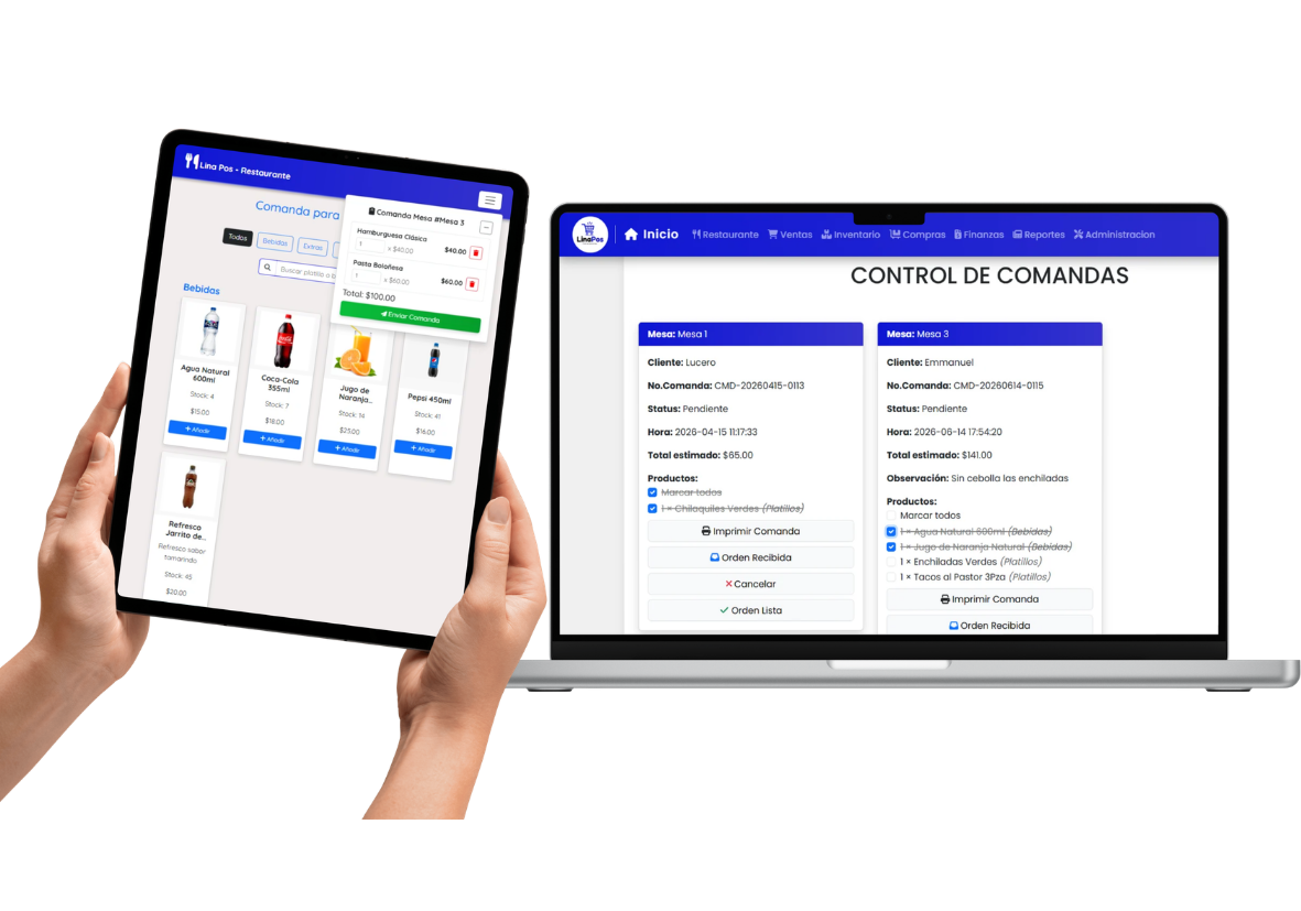 Sistema POS para restaurantes con control de mesas, comandas y cocina